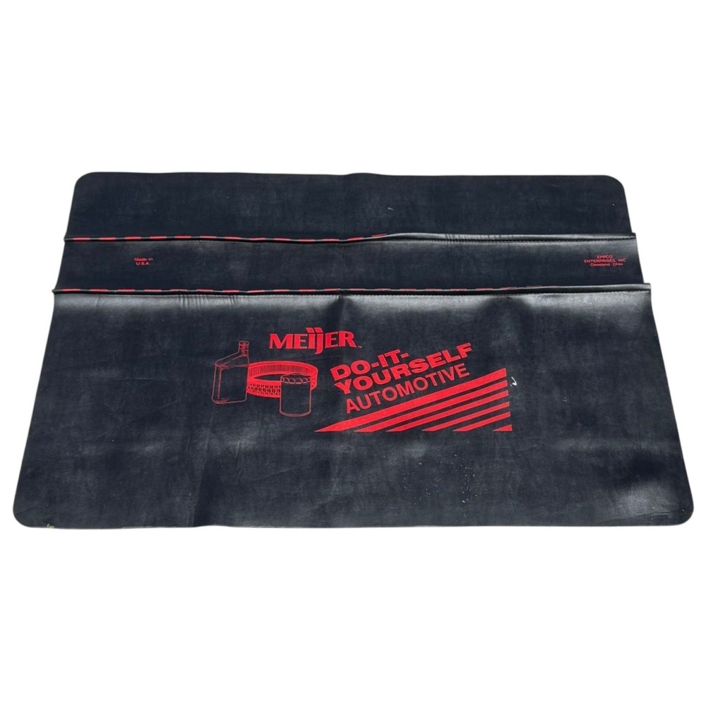 Meijer DIY Automotive Fender‎ Cover Tool Mat Vinyl Black Red Vintage Advertising